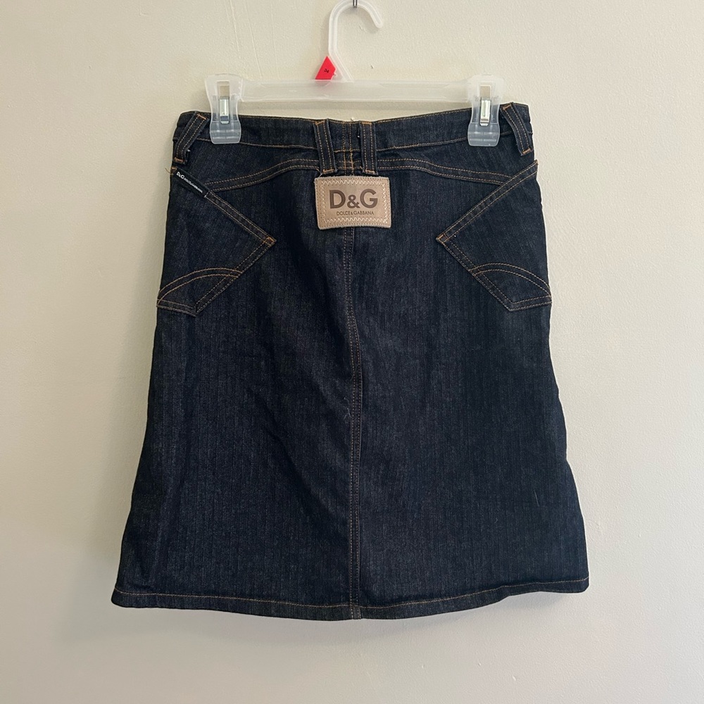 dolce & gabbana dark jean skirt